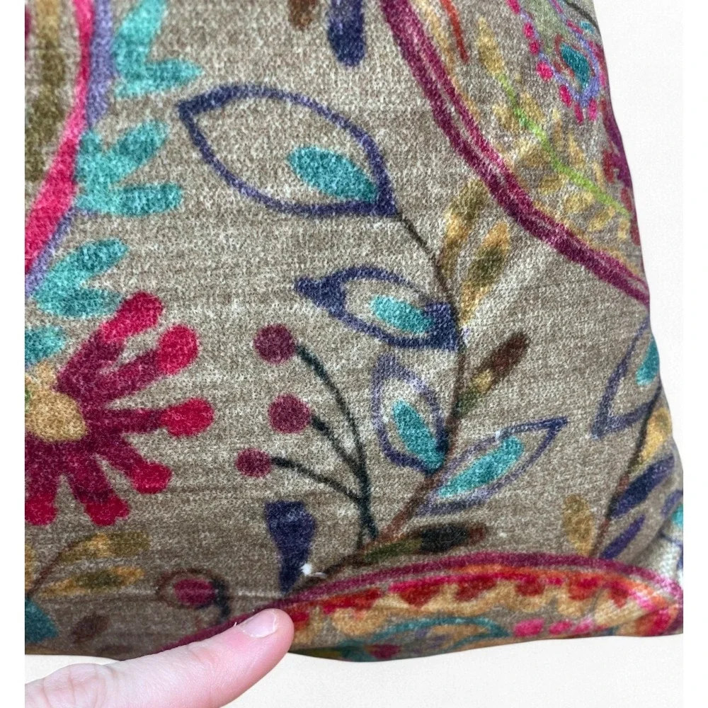 2 Pottery Barn Velvet Paisley Pillows Floral 20x20